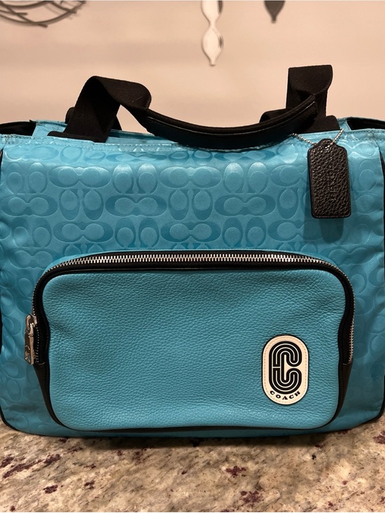 Coach Handbags - Court Tote In Signature Nylon With Coach Patch